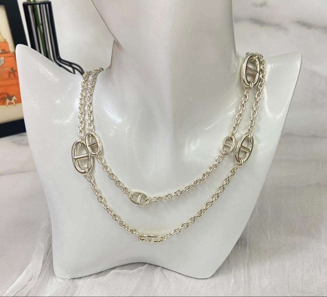 鑑定済み 美品 エルメス ファランドール 120 シルバー925 ネックレス