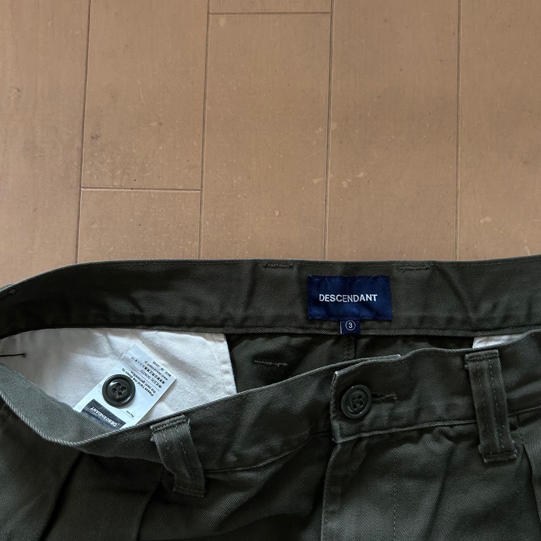 O*n様 DESCENDANT プリーツチノパン オリーブグリーン