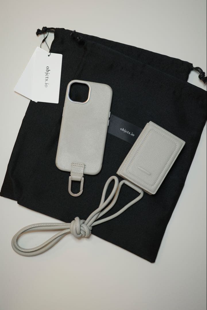 あんこ objects. ホワイト iPhoneケース ストラップ付き