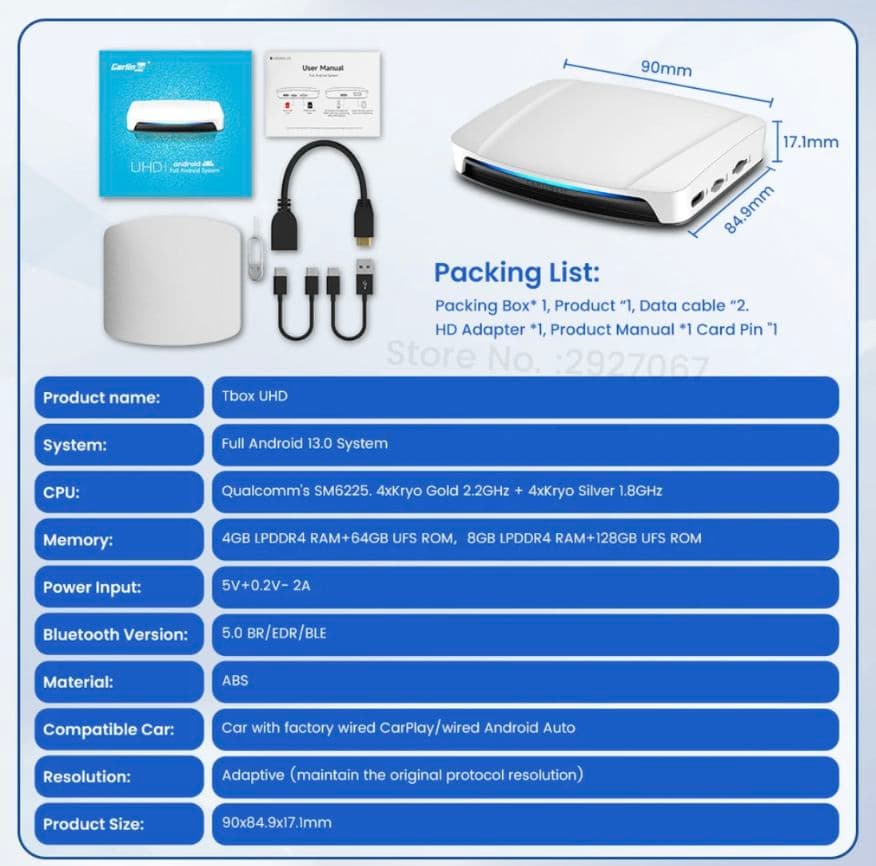最新Carlinkit Aibox-HDMIワイヤレスアダプター CarPlay