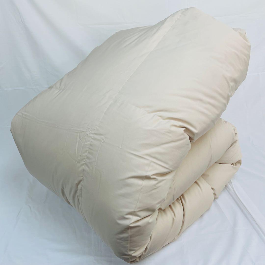 羽毛布団 ダブル 増量 抗菌防臭羽毛 日本製 サンドベージュ色 訳あり特価