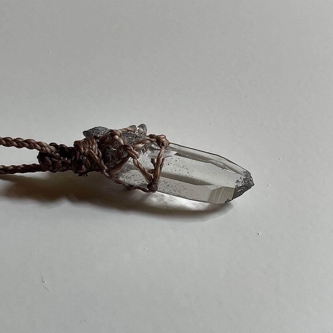 ヒマラヤ水晶 ガネッシュヒマール ＊ マクラメペンダント ネックレス 54