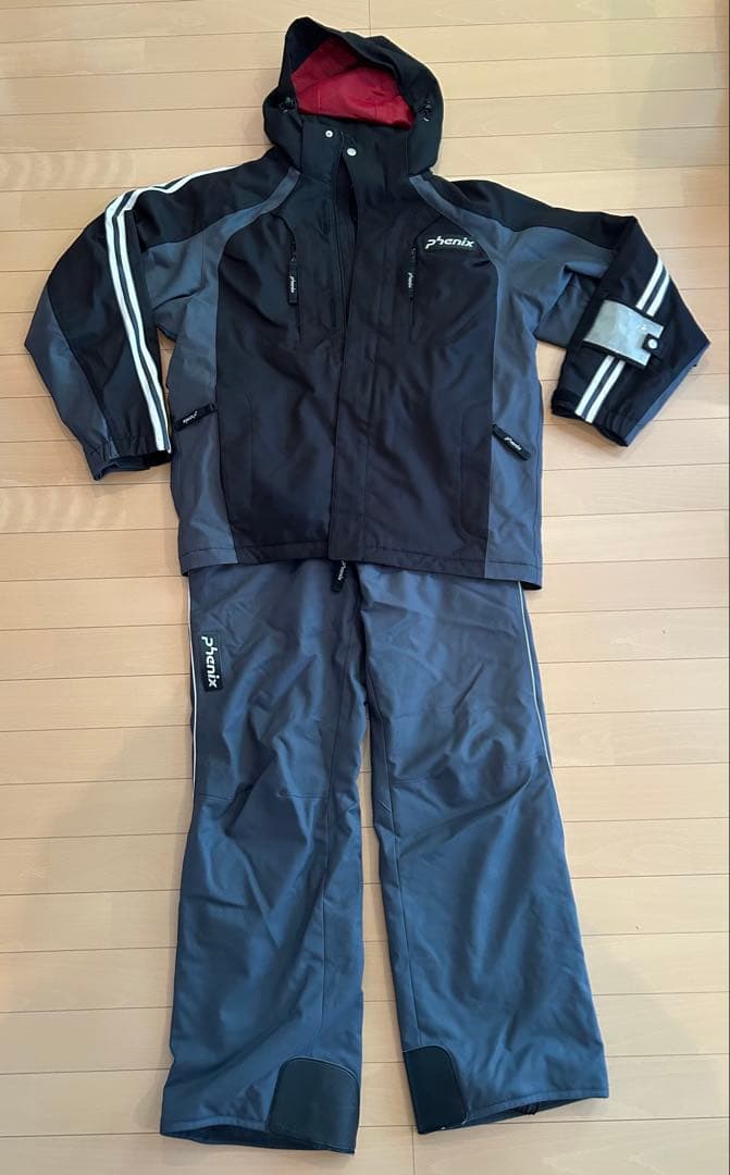 Phenix スキーウェア 黒/グレー　L Lサイズ 上下セット