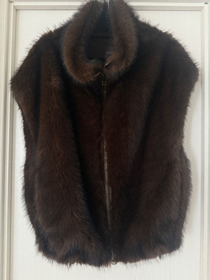 AP STUDIO シャギーベスト　ブラウン