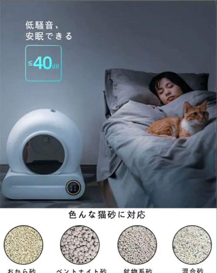 未開封、新品未使用！猫用自動トイレ65L(アプリ管理機能付き)