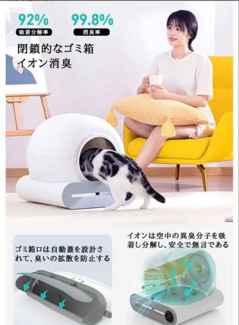 未開封、新品未使用！猫用自動トイレ65L(アプリ管理機能付き)