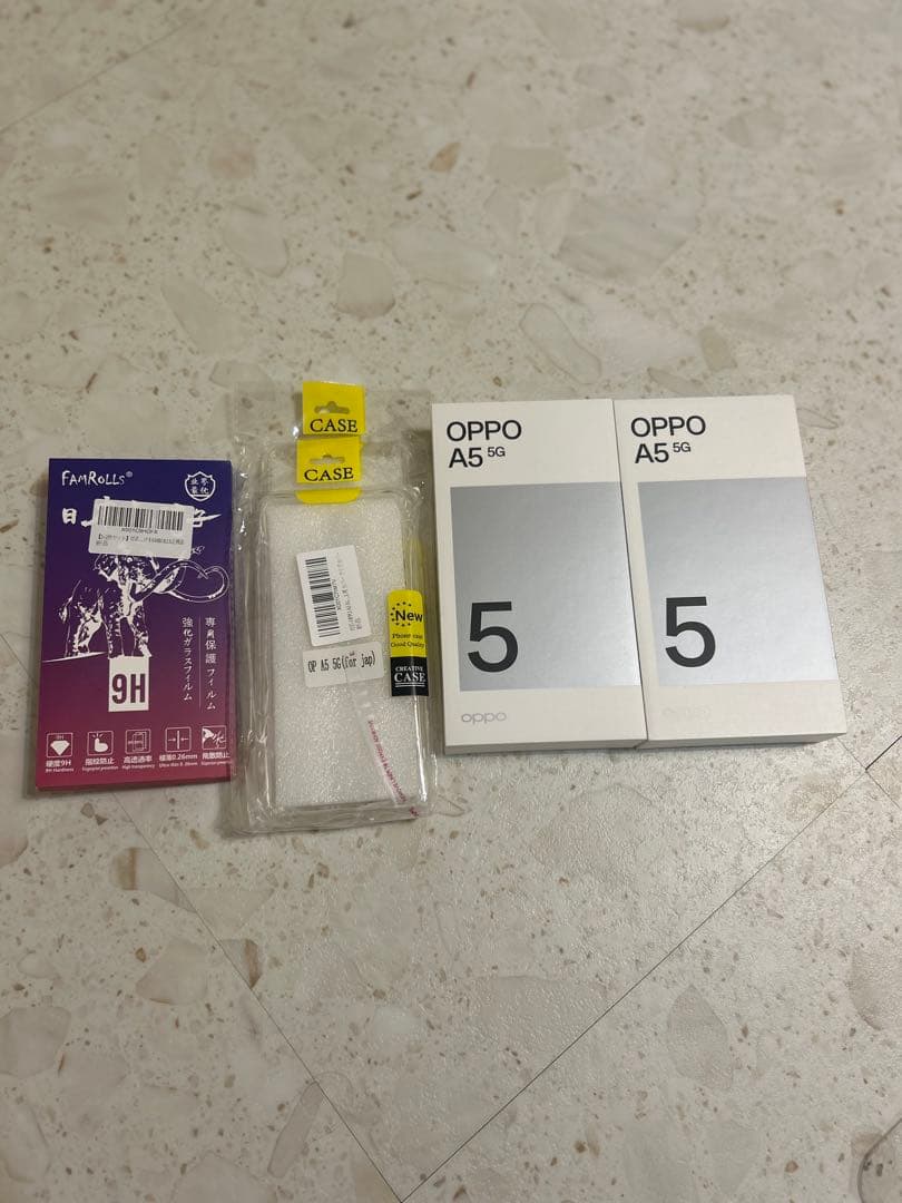 ★新品未使用★OPPO A5 5Gホワイト128G 2台＋ケースとフィルムセット