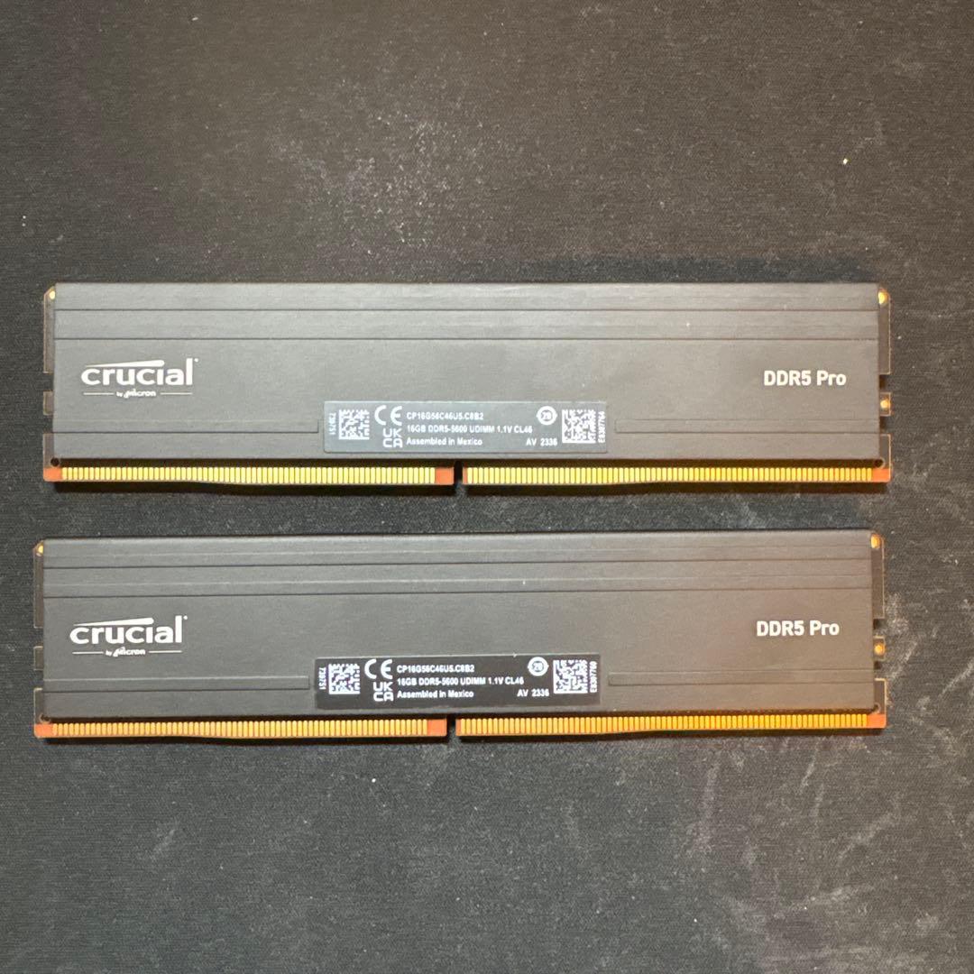 メモリー crucial DDR5 Pro 32GB (2x16GB) 5600
