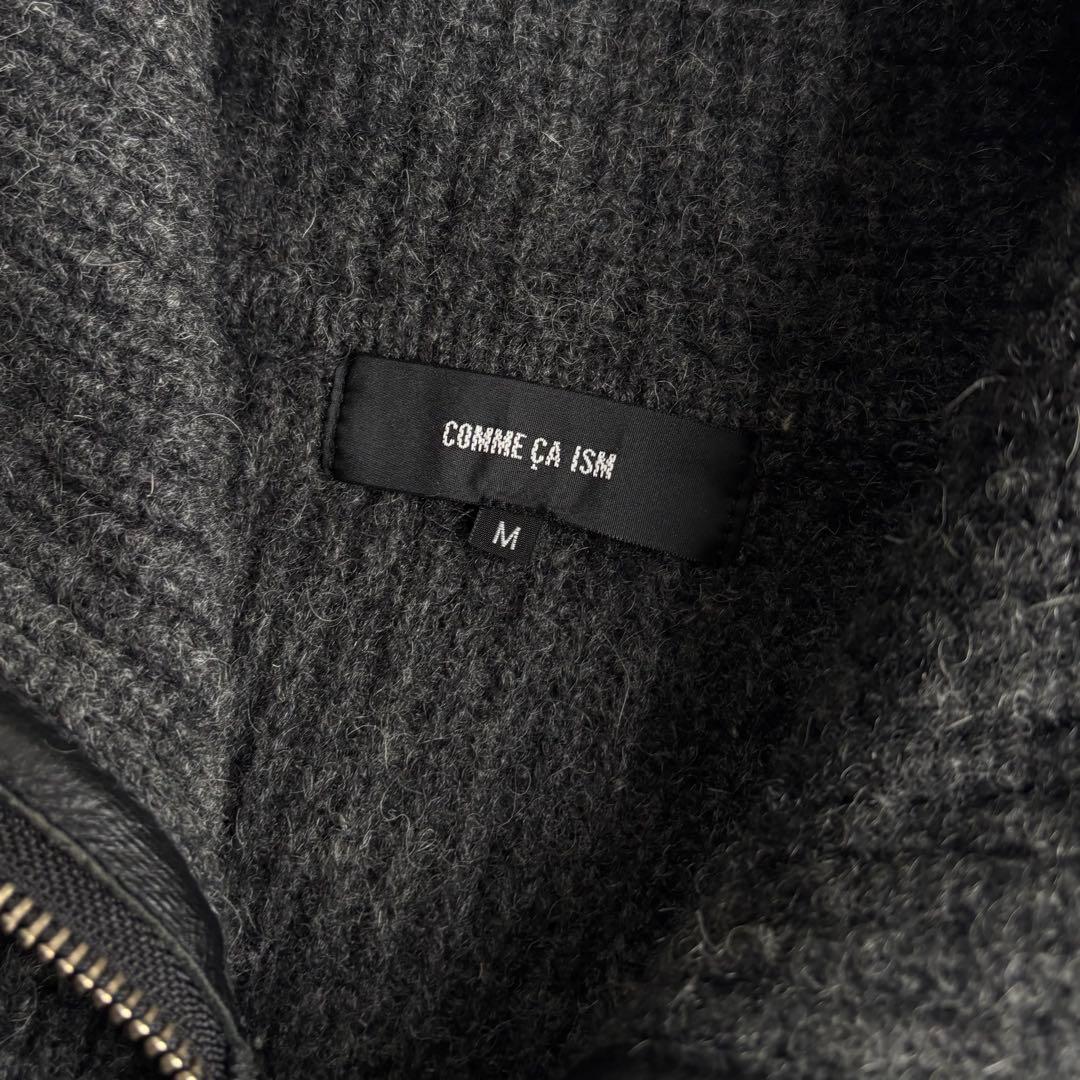00s COMME CA ISM wool ds knit レザー切替