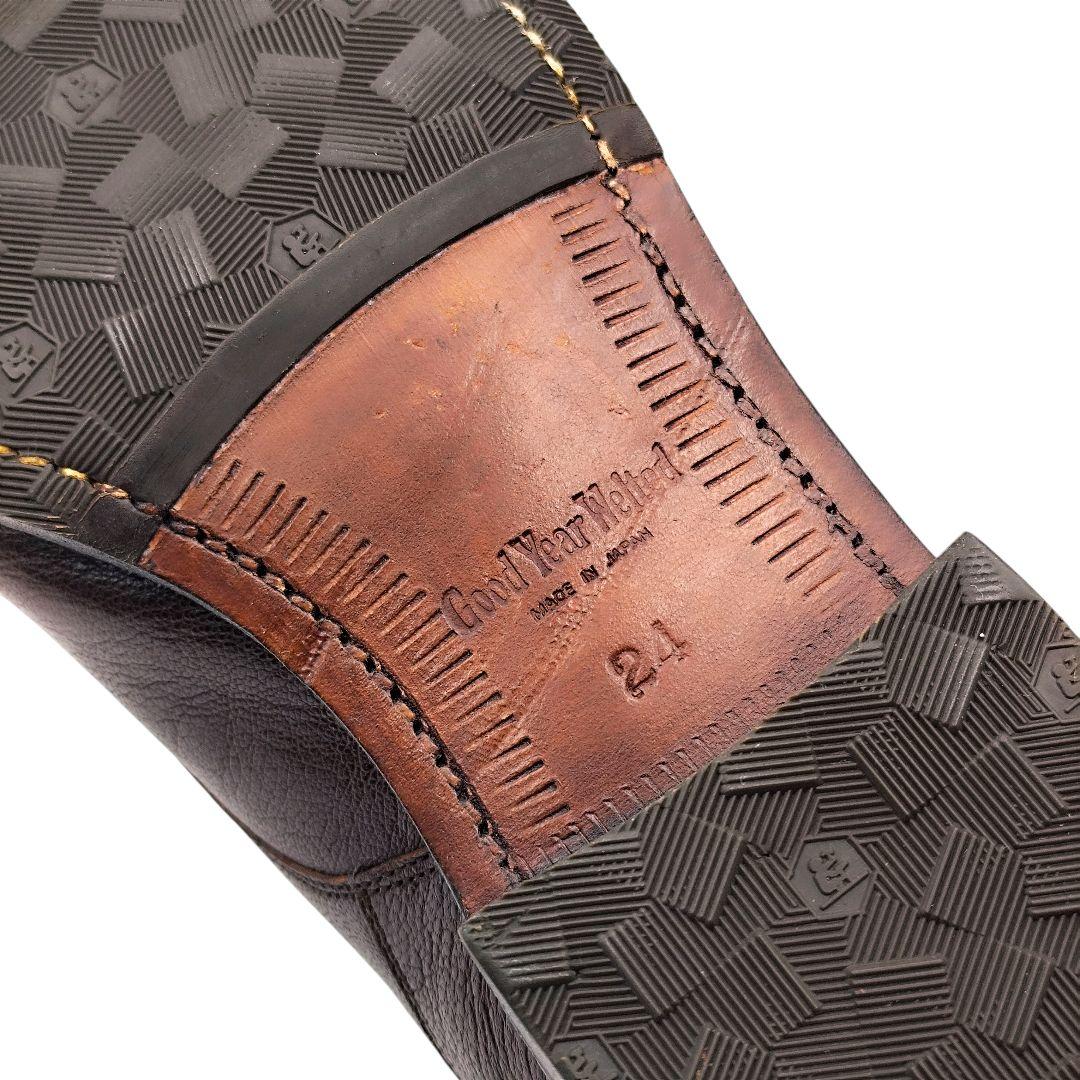 ビジネスシューズ メンズ スコッチグレイン ダークブラウン 24.0 外羽根