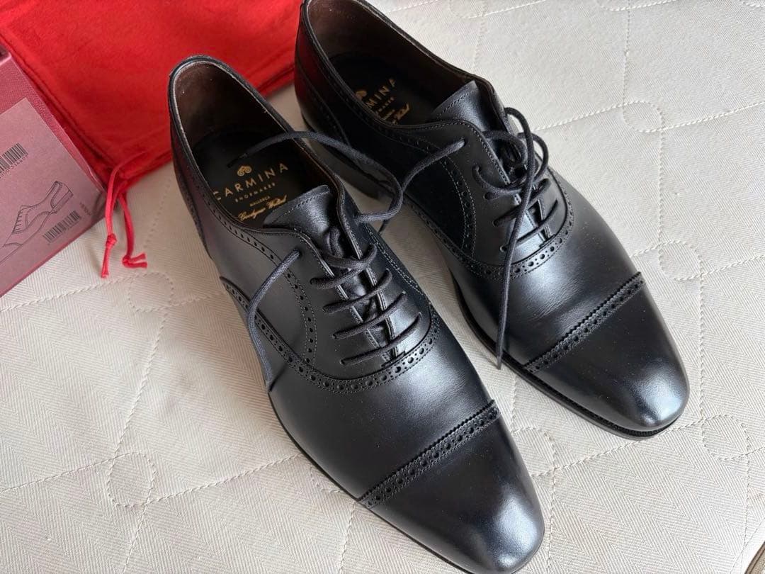 新品同 CARMINE カルミナ レザー ドレスシューズ 7 1/2 クロケット