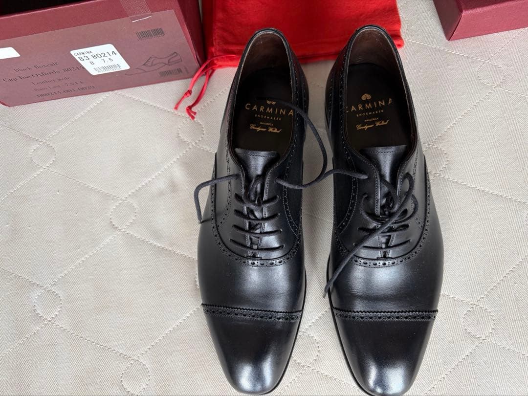 新品同 CARMINE カルミナ レザー ドレスシューズ 7 1/2 クロケット
