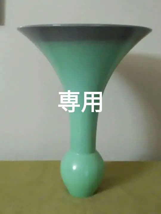 池坊 花器 清水焼 正明作 貫入 ミントグリーン×グレー