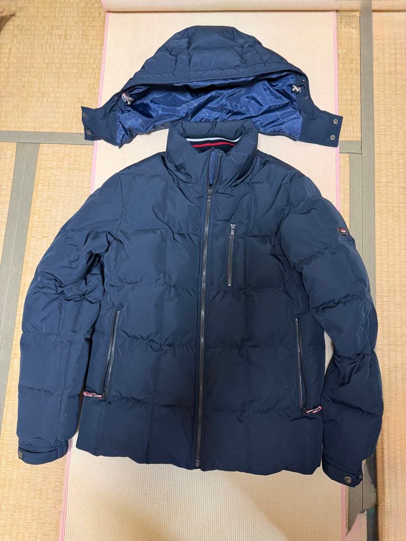 ビームスハート　キルトダウンジャケット　XLサイズ　ネイビー　フード付き