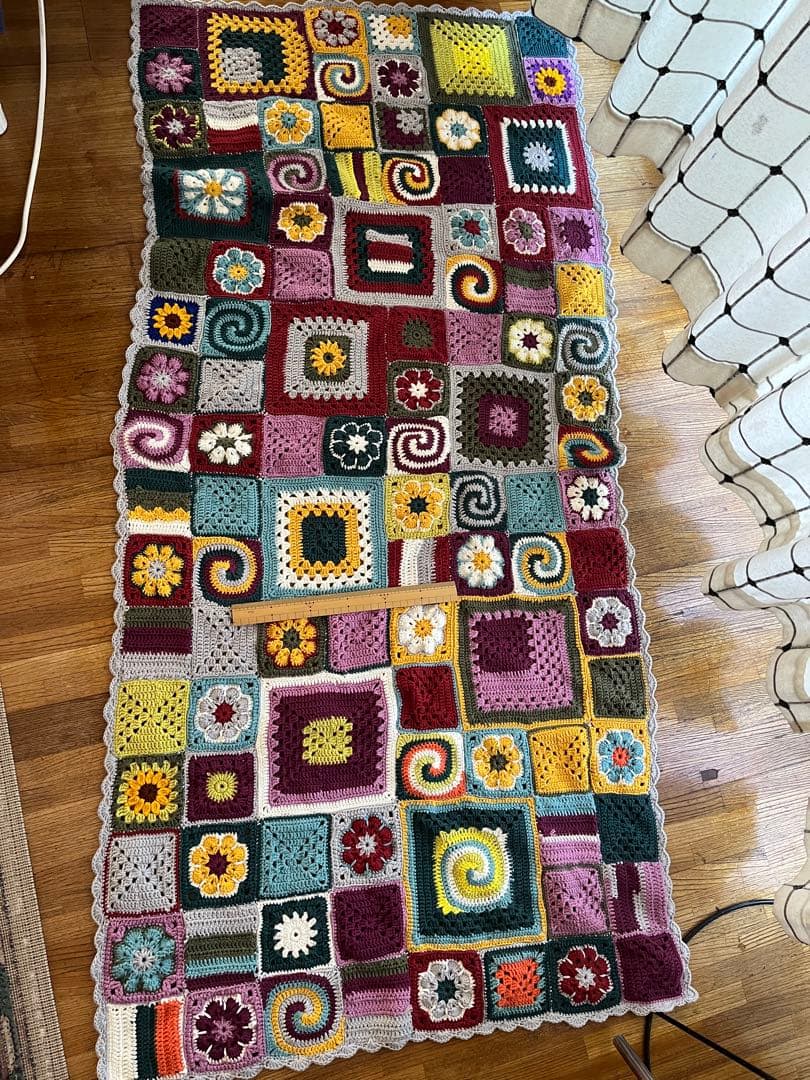 手編みモチーフブランケットA