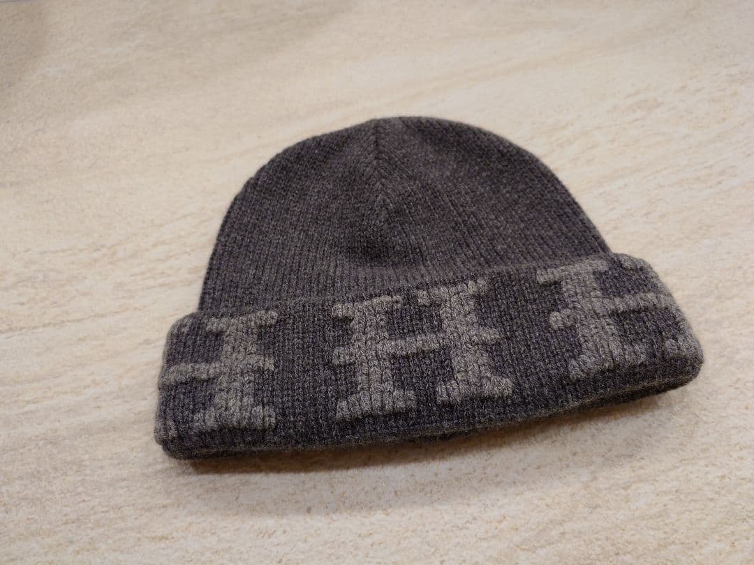 ☆新品未使用☆HERMES カシミヤグレー ニット帽 Lサイズ