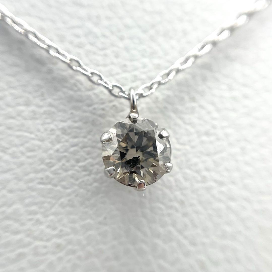 プラチナ900 シルバー925 天然ブラウンダイヤモンド　ネックレス