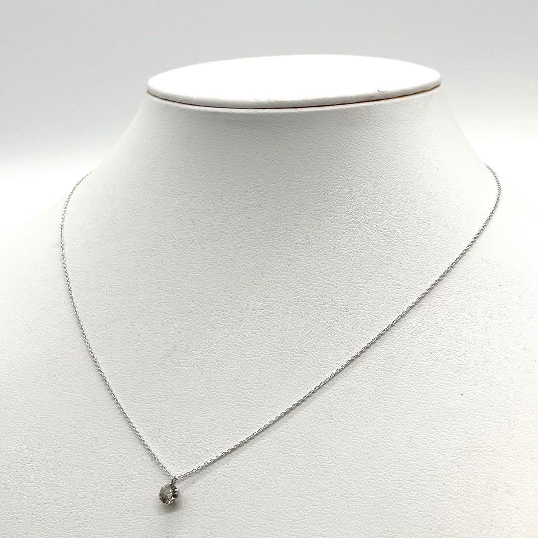 プラチナ900 シルバー925 天然ブラウンダイヤモンド　ネックレス