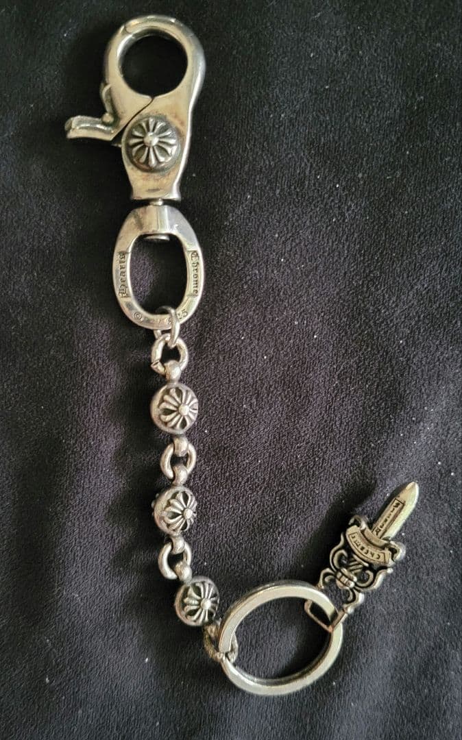 シルバー925 クロスボール キーチェーン