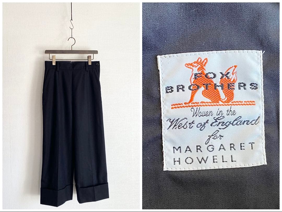 マーガレットハウエル FOX BROTHERS フランネル パンツ Ⅱ ブラック