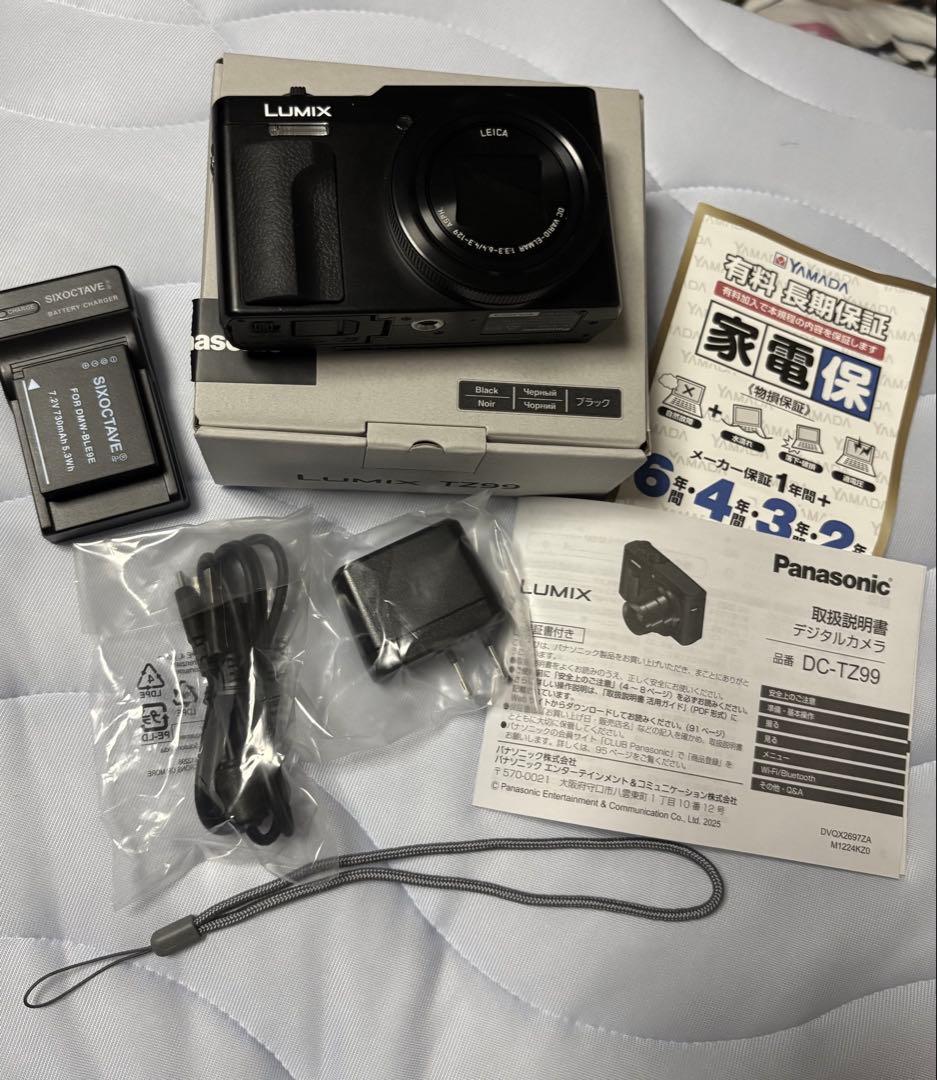 8/3価格【美品】LUMIX DC-TZ99 長期保証&互換バッテリー付