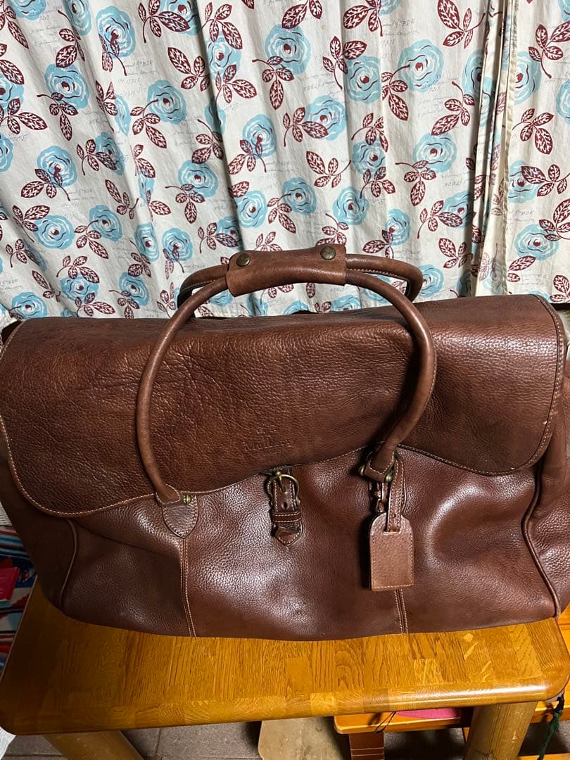 Mulberry マルベリー　ブラウンレザー ボストンバッグ