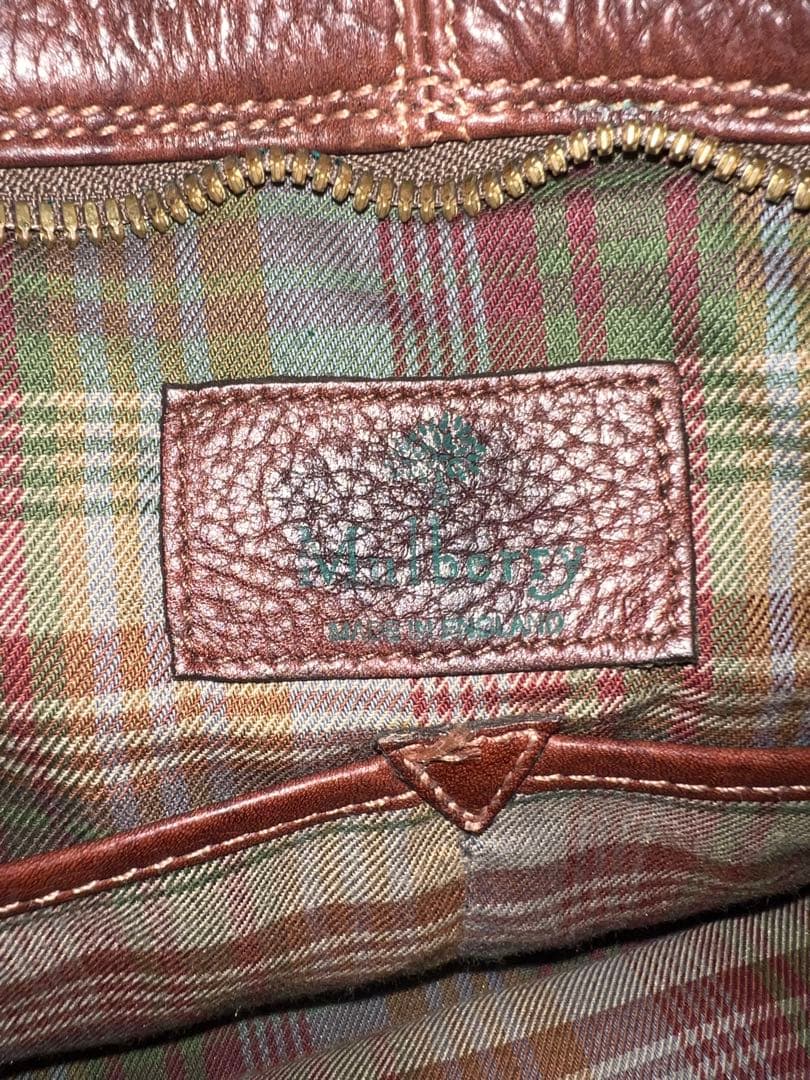 Mulberry マルベリー　ブラウンレザー ボストンバッグ