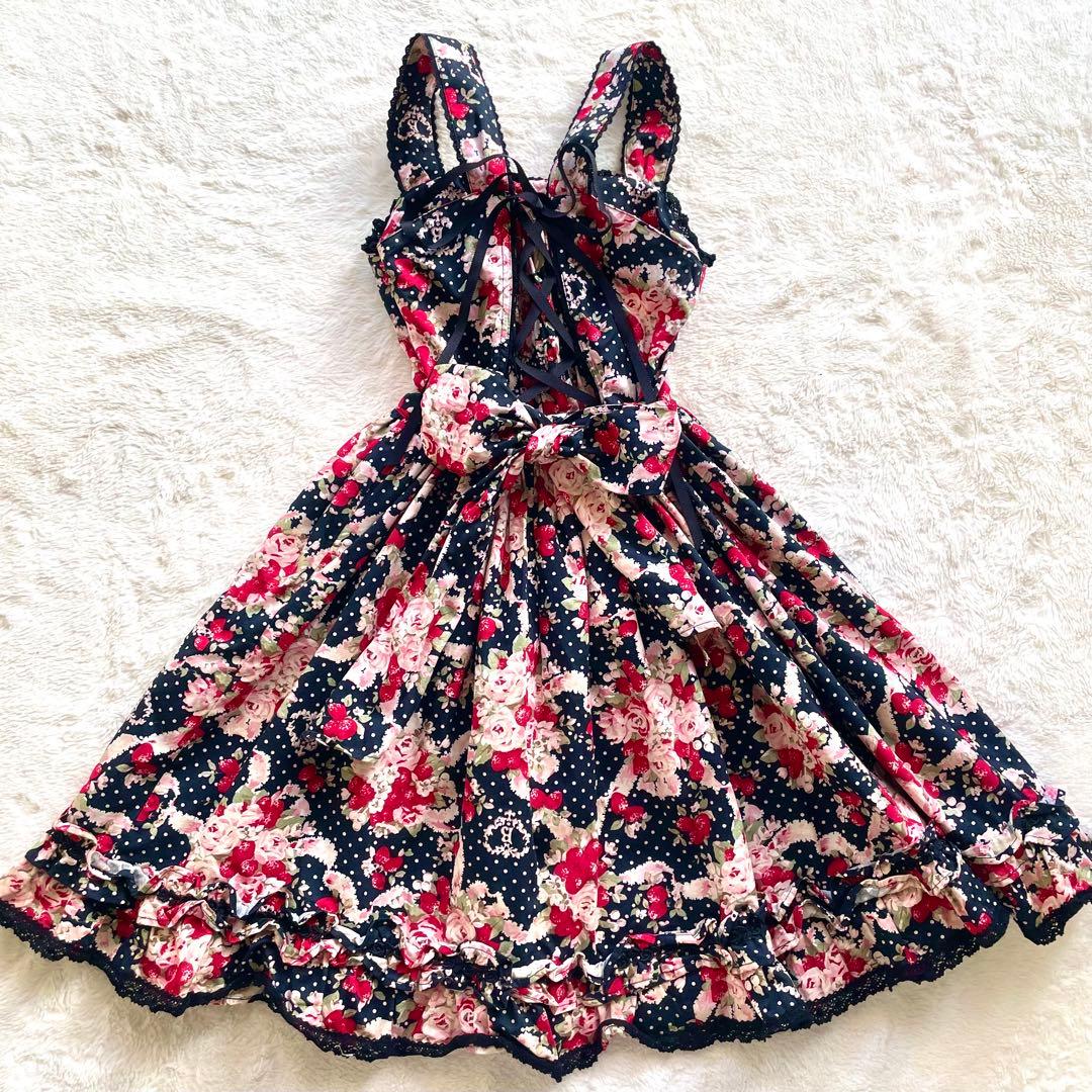 ベイビーザスターズシャインブライト シュガーブーケリボンジャンパースカートJSK