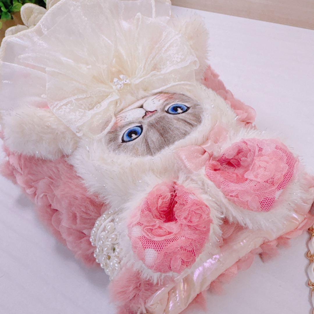 ゆ*ら様 コヤンイサムチョン♡インドパール刺繍リボン×薔薇ファーうさルミちゃんの