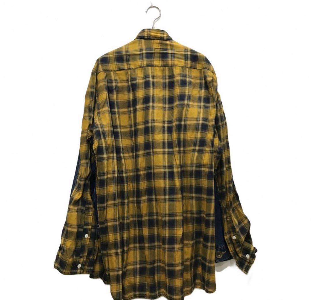 【最終値下げ】チェックシャツドッキングレイヤードデニムジャケット