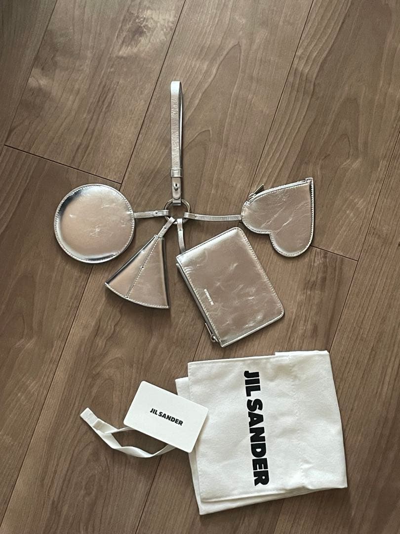 JIL SANDER シルバー マルチポーチ　ストラップ　チャーム