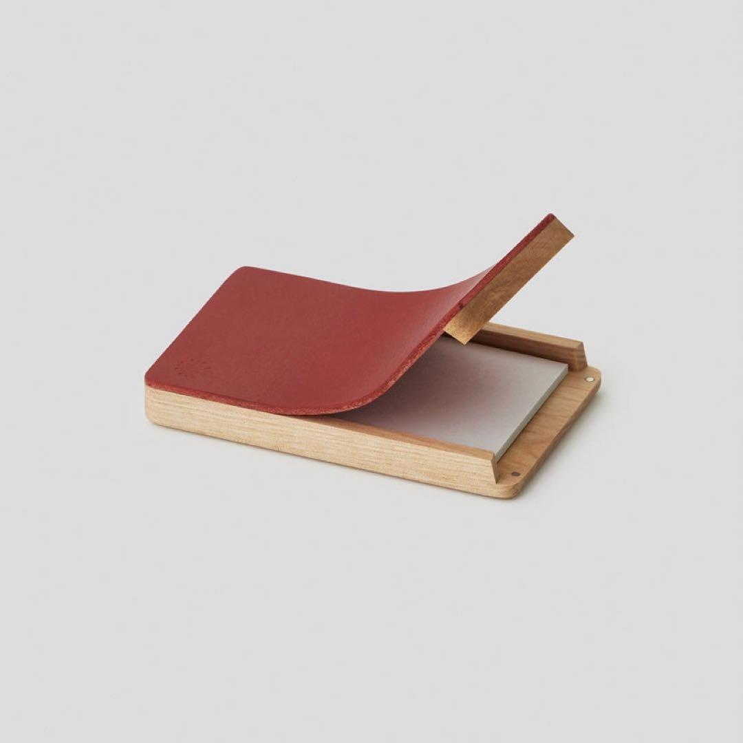 【未使用】Flap card case 名刺入れ 木×革