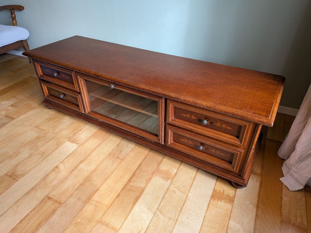 イタリア製 インポート 木製テレビ台 引き出し✕４付き