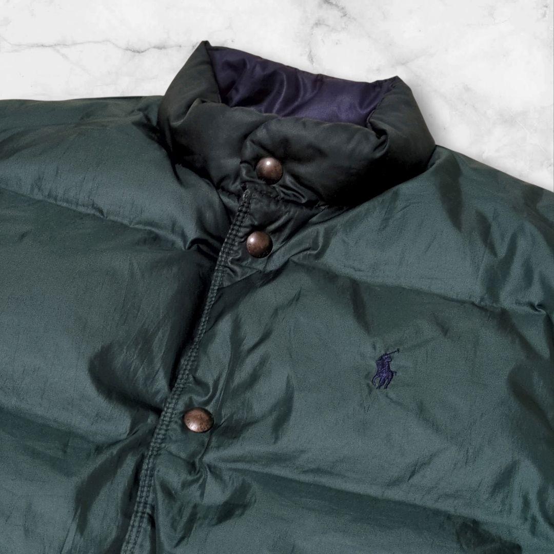 ラルフローレン リバーシブル ダウンベスト ポニー刺繍 2way ダウン80%