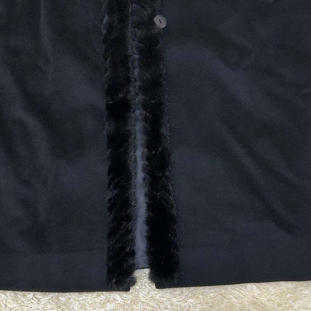 ピエールバルマン カシミヤ100% ミンクファー ロングコート 毛皮 11号