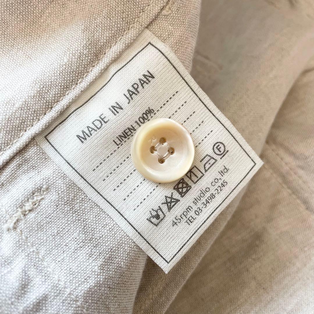 45R 極美品 リネンの908ベイカーパンツ 1 ナチュラル