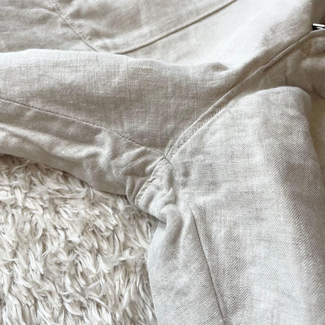 45R 極美品 リネンの908ベイカーパンツ 1 ナチュラル