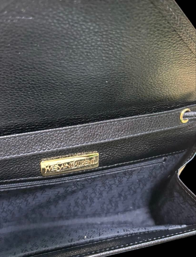 【イヴサンローラン】 希少‼︎ヴィンテージ ミニショルダー 黒 カサンドラロゴ