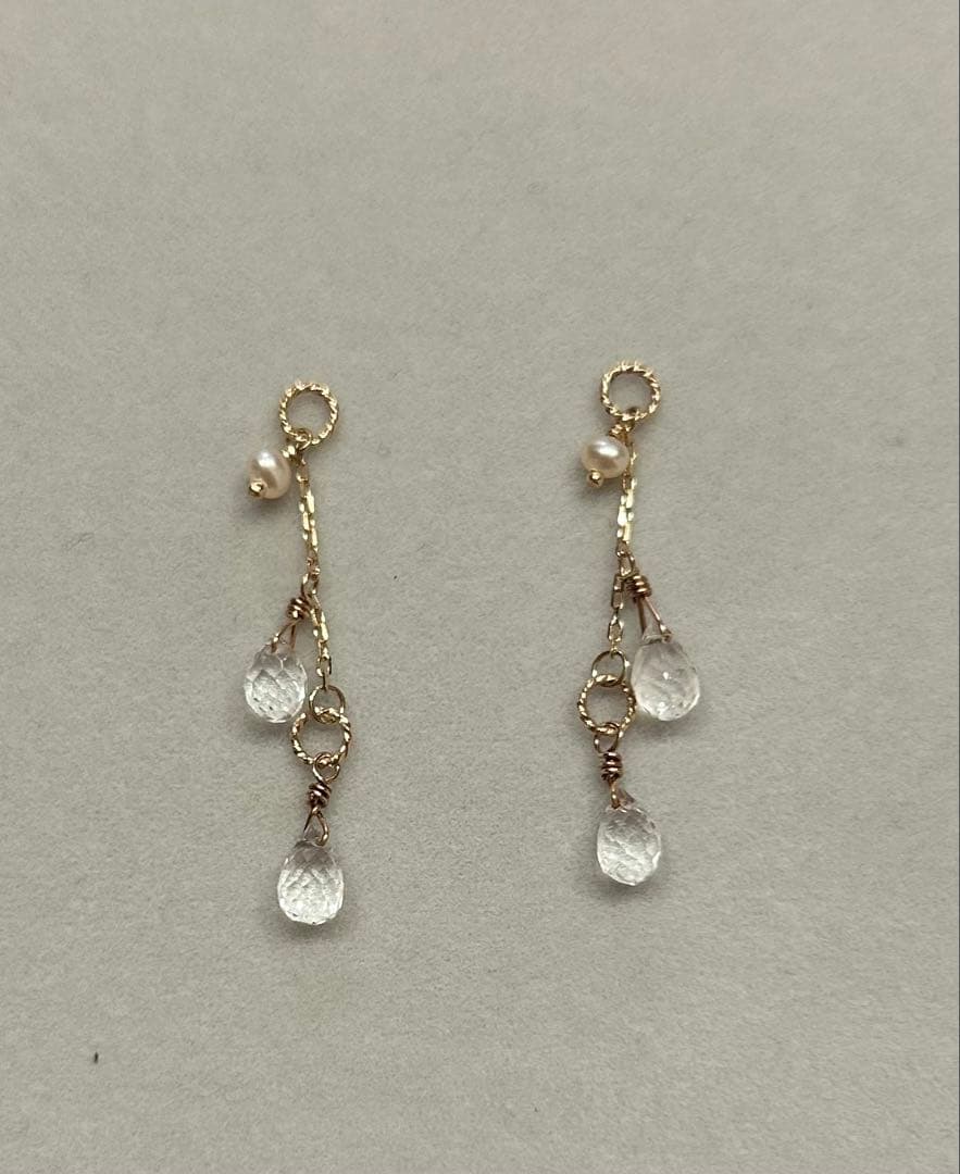 アガット　agate K10クォーツピアスチャーム