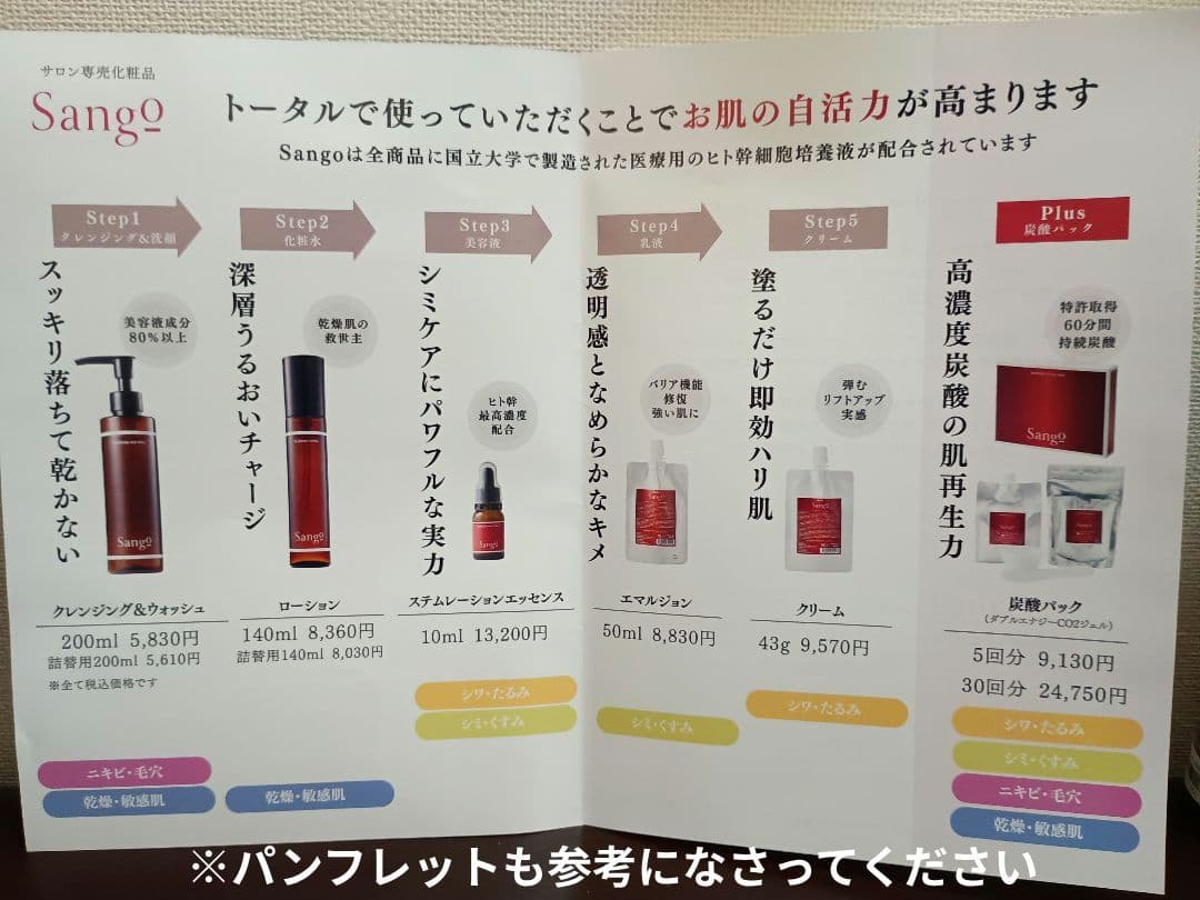 シミ予防・美白・保湿【新品未開封】Sango基本③点セット＋高濃度炭酸パック