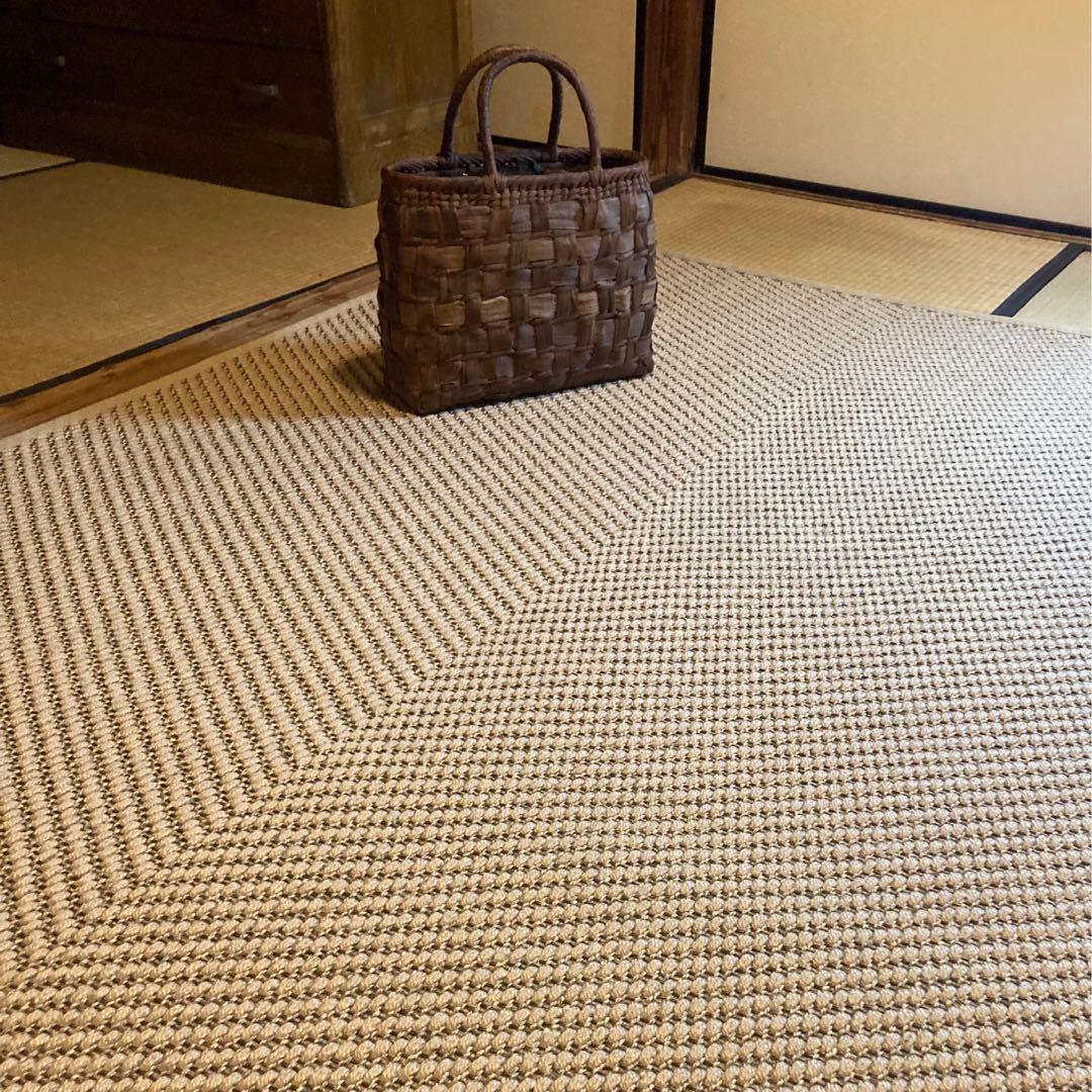 値下！ 天然素材ジュートラグHELLESTED ナチュラルデザイン133×195