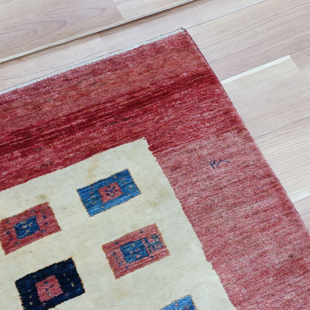 Y2953 ゾランヴァリギャッベ ウール100% 手織 ラグ 大判