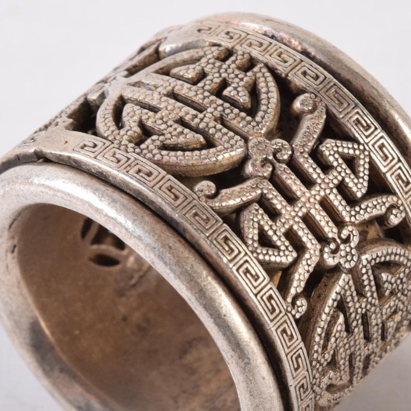 中国　光緒天宝足銀　板指　重さ約38g　N　7491E