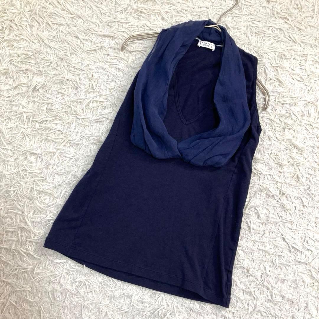 17462✨ブルネロクチネリ シフォン デザイン ドッキング チュニック M