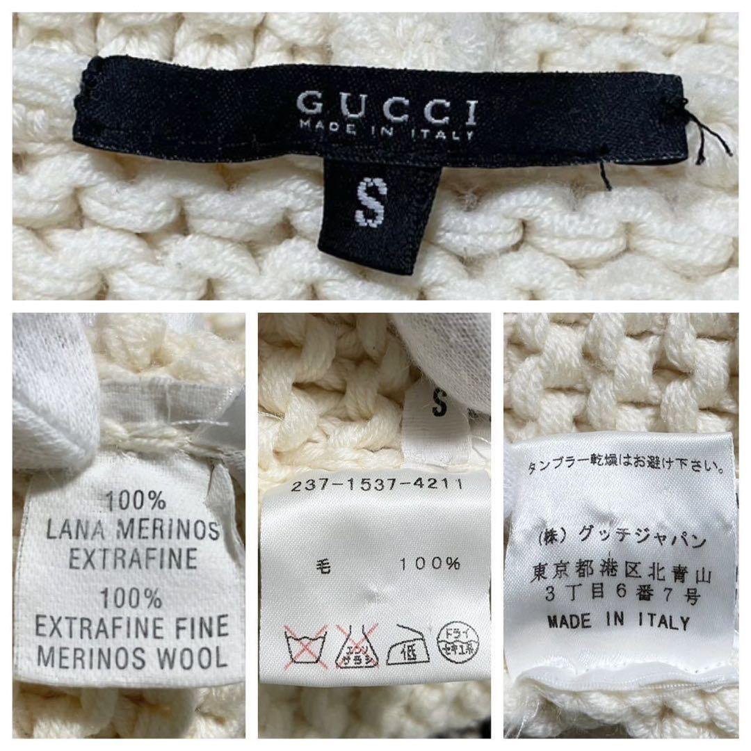 専用 本物 グッチ ハイネック ローゲージ 長袖 ニットセーター S アイボリー