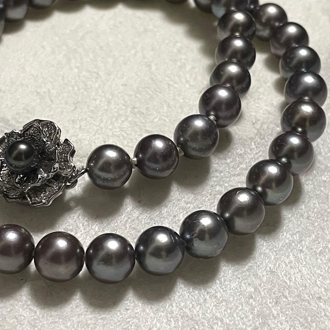 【テリ良✨あこや黒真珠】 ネックレス 7.0-7.5mm アコヤ パール 本真珠