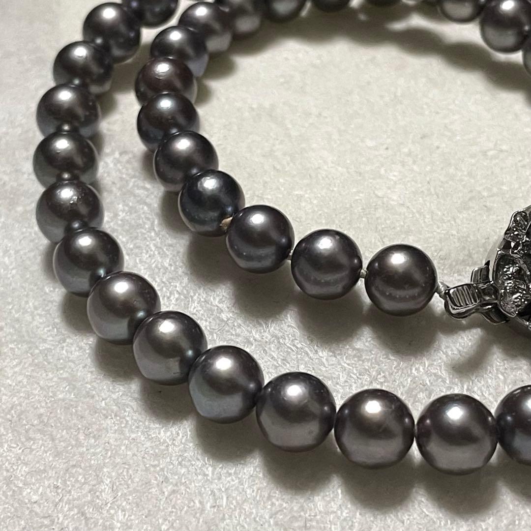 【テリ良✨あこや黒真珠】 ネックレス 7.0-7.5mm アコヤ パール 本真珠