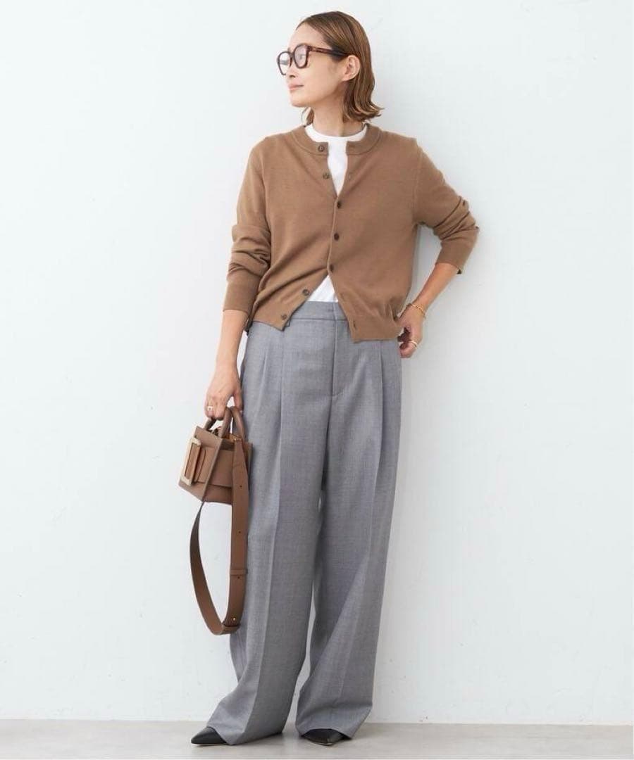 【２０２３】ドゥーズィエムクラス　 WISHクルーネックカーディガン　キャメル