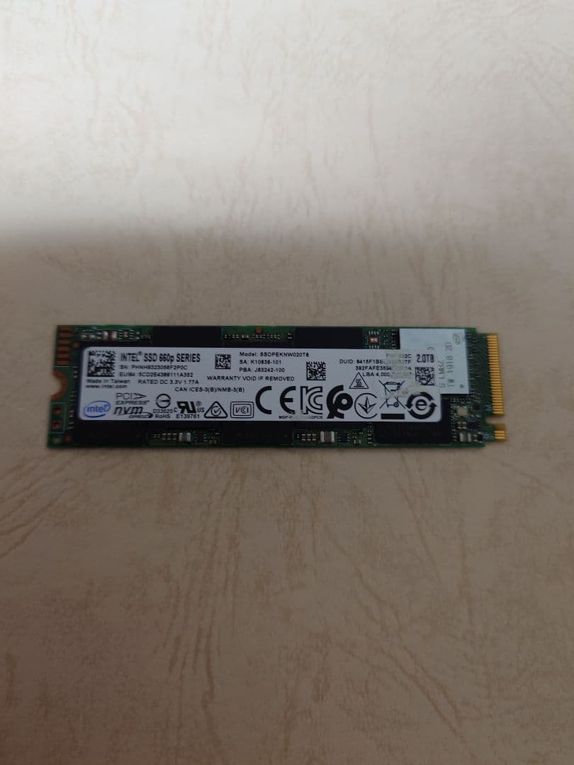 「値下げ交渉可」2TBSSD【中古】【非常に良い】SSDPEKNW020T8X1