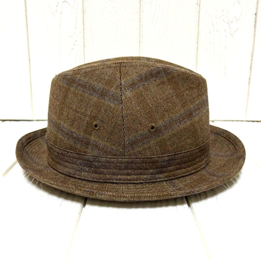美品 Borsalino ボルサリーノ 中折れハット 羽根付き ロロピアーナ生地